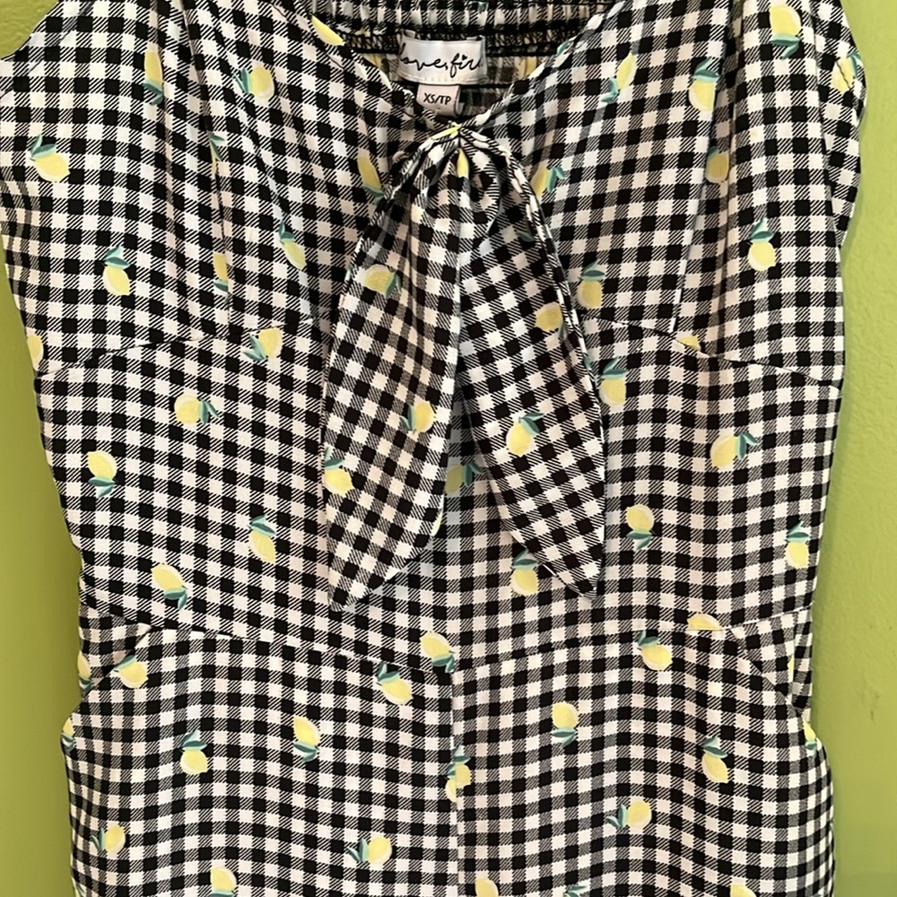 NWT Love, Fire Gingham Lemon Pattern Jumpsuit